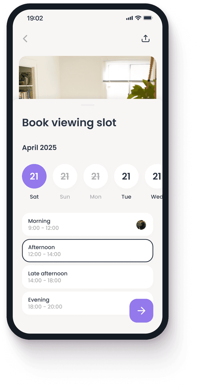 Mobile app interface
